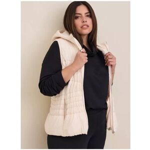NWOT Torrid Quilted Puffer Cinched Waist Vest Sleeveless Outdoor Pale Pink 3X